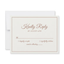 Wedding Kindly Antwort Moderne Cream & Mocha Brown