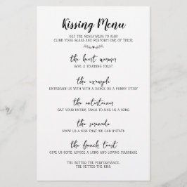 Wedding Kissing Menu Kalligrafie Schwarz & Weiß