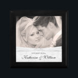 Wedding Knot Damask Photo Keepsake Gift Box Erinnerungskiste<br><div class="desc">ADDIEREN SIE IHR FOTO -- Eleganter und romantischer Vintager Damastentwurf mit weißem wedding Knotenband -- personalisierte Hochzeits-Fotoandenken-Geschenkboxen. Addieren Sie einfach die Braut- und Bräutigamnamen und Hochzeitsdatum, um ein einzigartiges und einzigartiges Geschenk für die speziellen Hochzeitspaare herzustellen. Macht auch ein großes Geschenk für Mutter-von-d-Braut und Mutter-von-d-Bräutigam, Brautjungfern, Trauzeugen, wedding Begleiter, Großmütter...</div>