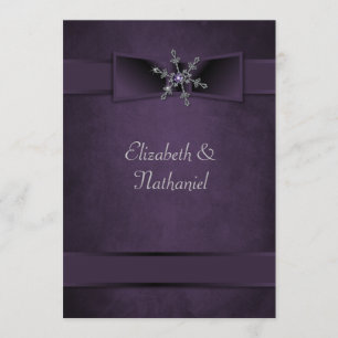 Wedding laden Diamant-Schneeflocke-u. Satin-Bänder Einladung