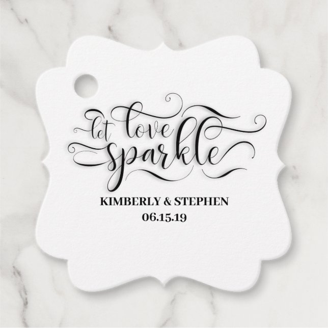 Wedding Lass Liebe Sparkle Absenden Geschenkanhänger (Vorderseite)