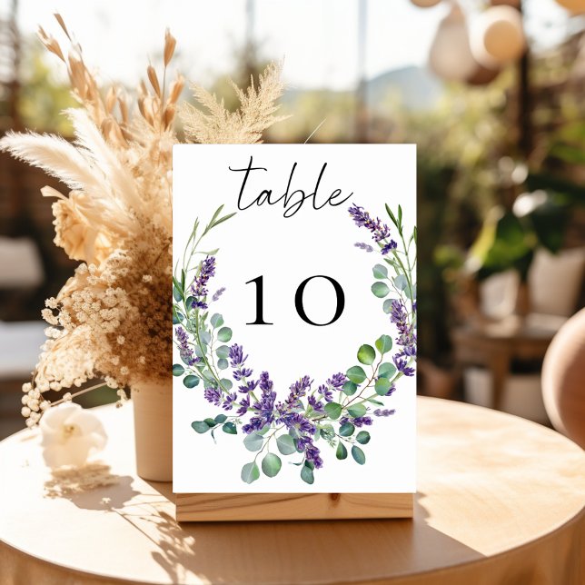 Wedding lavender florals eucalyptus greenery tischnummer (Von Creator hochgeladen)