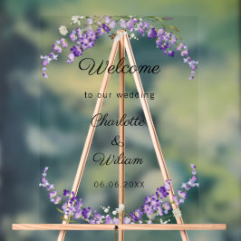 Wedding lavender watercolored welcome acrylschild