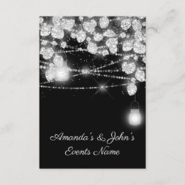 Wedding Lights Jars Glitzer Grau Schwarz-weiß Einladung