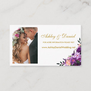 Wedding lila BlumenFoto-Website-Einsatz-Karte Begleitkarte