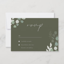 Wedding Luxury: Divine Olive Greenery Wedding RSVP Karte
