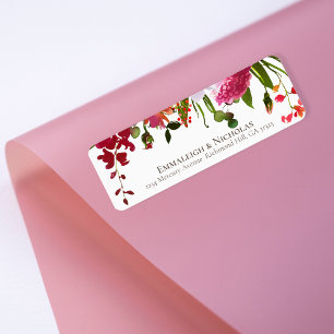 Wedding Magenta Pink Korallen Floral Adresse