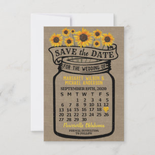 Wedding Mason Jar Sonnenblume September 2020 Monat Save The Date