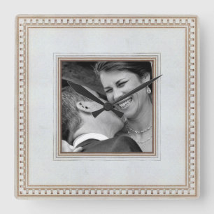 wedding memory photo clock quadratische wanduhr