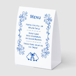 Wedding Menu Blue Sapphire Bells  Tischaufsteller