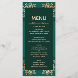 Wedding Menu Smaragdgoldene Kraut Menükarte
