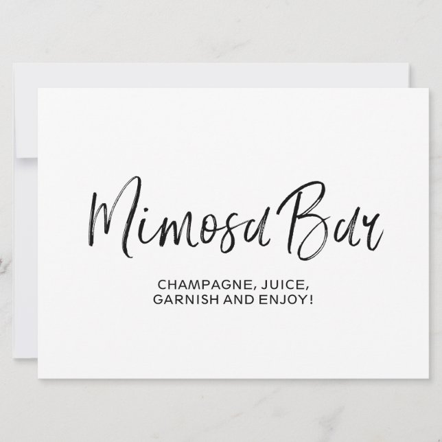 Wedding "Mimosen-Bar-" stilvolles mit Buchstaben Einladung (Vorderseite)