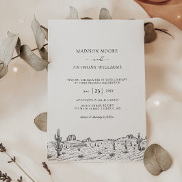 Wedding Minimalist Desert Cactus Landscape Einladung