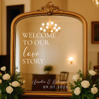 Wedding Mirror Decal - Willkommen in unserer Liebe
