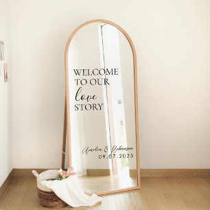 Wedding Mirror Decal - Willkommen in unserer Liebe Fensteraufkleber