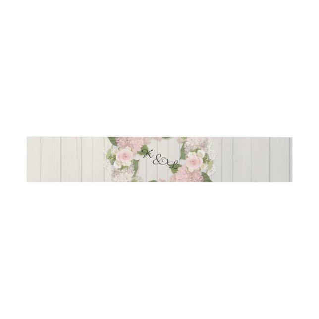 Wedding mit Monogramm hölzernes rustikales Land Einladungsbanderole (Flach)