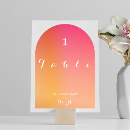 Wedding Modern Boho Arch Sunset Ombre Tischnummer