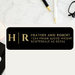 Wedding Monogram Bride and Groom Return Address<br><div class="desc">Elevate your wedding invitations with the exquisite Wedding Monogram Bride and Groom Return Address Labels. These labels feature a simple, elegant, and classic monogram design, incorporating the initials of the bride and groom. With a touch of gold and black, they add a luxurious and sophisticated element to your wedding stationery....</div>