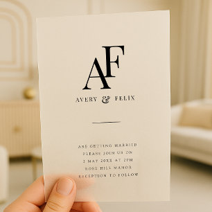 Wedding Monogram Elegant Einfach Minimalistisch