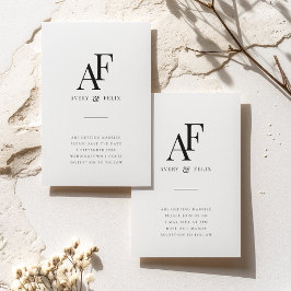 Wedding Monogram Elegant Einfach Minimalistisch Einladung