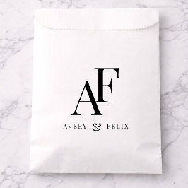 Wedding Monogram Elegant Einfach Minimalistisch Geschenktütchen