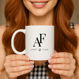 Wedding Monogram Elegant Einfach Minimalistisch Kaffeetasse