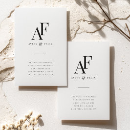 Wedding Monogram Elegant Einfach Minimalistisch Save The Date