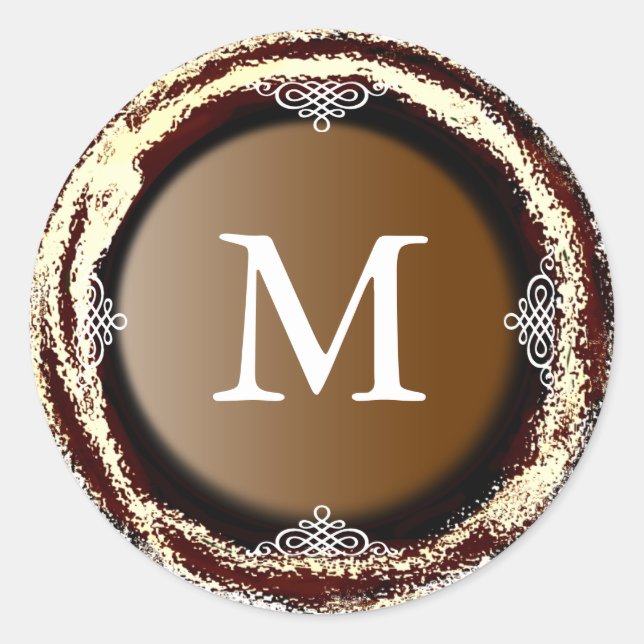 Wedding Monogram Gold Sticker Foil (Vorderseite)