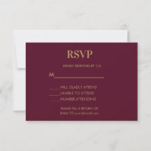Wedding Monogram Minimalistisch Burgundy Gold