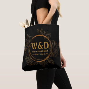 Wedding Monogram Minimalistisch Simple Elegant Gol Tasche