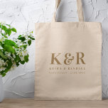 Wedding Monogram Minimalistisch Simple Elegant Gol Tragetasche<br><div class="desc">Eine minimalistische Hochzeitsmonogramm-Design-Sammlung von Produkten mit klassischer traditioneller Typografie in Gold. Das perfekt angepasste Design für Ihren besonderen Tag!</div>