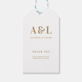 Wedding Monogram Minimalistisch White Gold Geschenkanhänger
