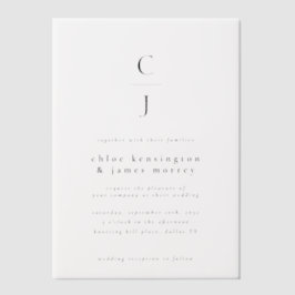 Wedding Monogram Modern Minimal Schwarz-weiß
