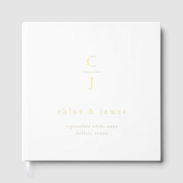 Wedding Monogram Modern Minimal Schwarz-weiß Gästebuch