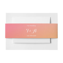 Wedding Monogram Modern Sunset Ombre Einladungsbanderole