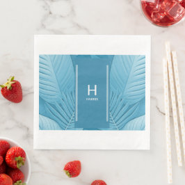 Wedding Monogram Napkins | Tropisch Aquamarin Serviette