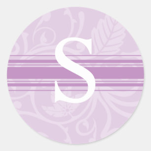 Wedding Monogram S Lila Umschlag Aufkleber