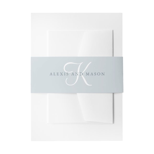 Wedding Monogramm der Eukalyptus-Einfachheits-| Einladungsbanderole (Vorderseite Beispiel)