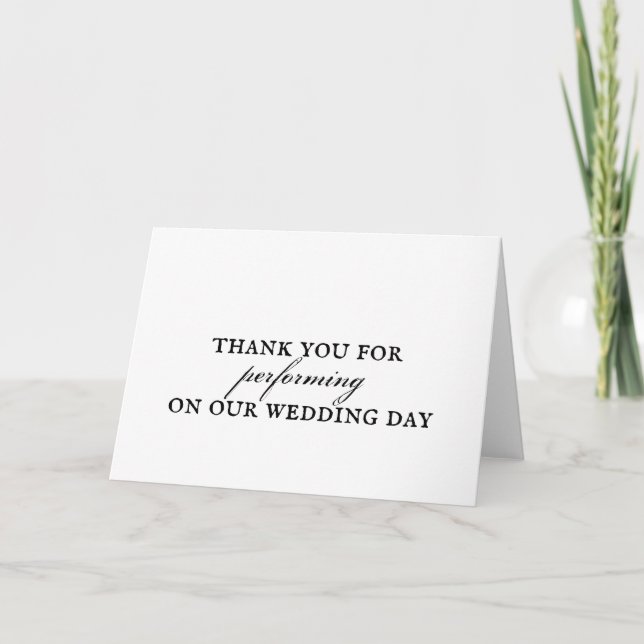Wedding Musician Thank You Card Karte (Vorderseite)