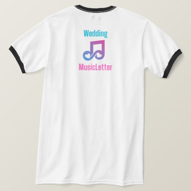 Wedding MusicLetter Men's Black Ringer T - Shirt (Design Rückseite)