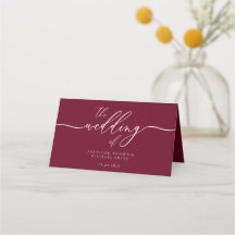 Wedding Name Simple Burgundy