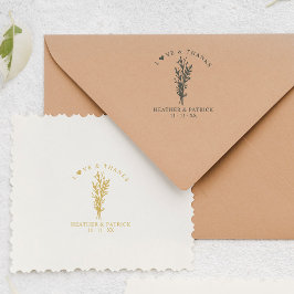Wedding Names & Dates hicTrendy Botanical Branches Gummistempel