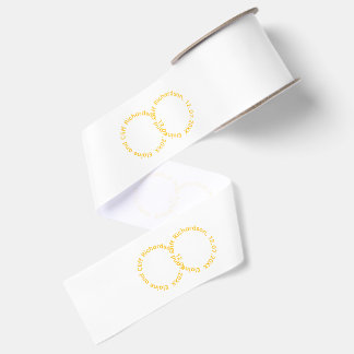 Wedding Names in Circles White Ripsband
