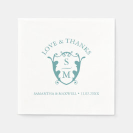 Wedding Napkins Template Custom Monogram Crest Serviette