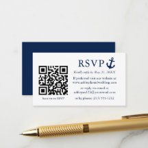 Wedding Nautical Blue Anchor UAWG QR