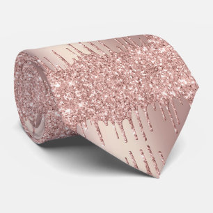Wedding Neck Tie - Rose Gold Blush Glitzer Tropfen Krawatte