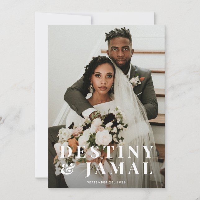 Wedding Newlyweds Couple Foto Mitteilungskarte (Vorderseite)