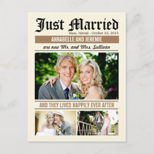 Wedding News Wedding Announcement - Tan Ankündigungspostkarte