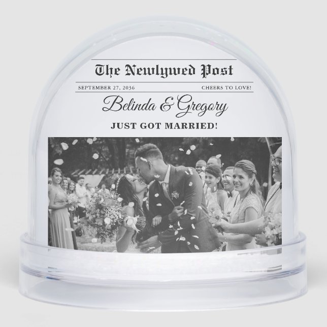 Wedding Newspaper Fun Black & White Photo Wedding  (Avant)