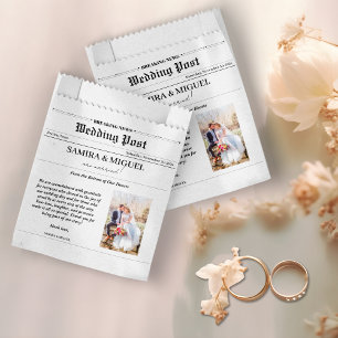 Wedding Newspaper Vielen Dank Foto Elegant Classic Geschenktütchen